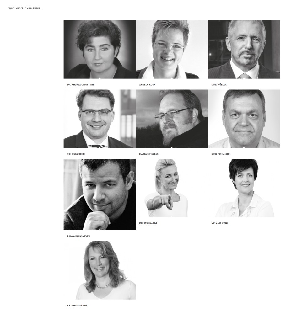 bei "Profiler's Publishing" vorgestellte Autoren. Darunter Dirk Müller, Markus Fiedler, Dirk Polmann und Andrea Christidisthumb320px