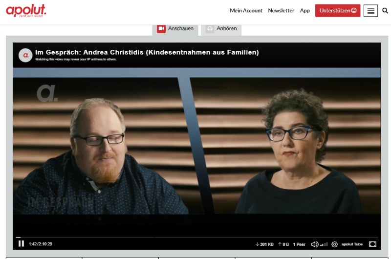 Datei:Andrea Christidis Markus Fiedler apolut 11 April 2024.jpg