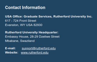 Kontaktadresse Rutherford-University in Swaziland